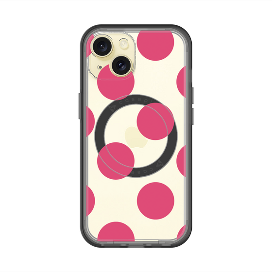 スリムプロテクションプレミアムケース with MagSafe［ シンプルドット - Pink ］