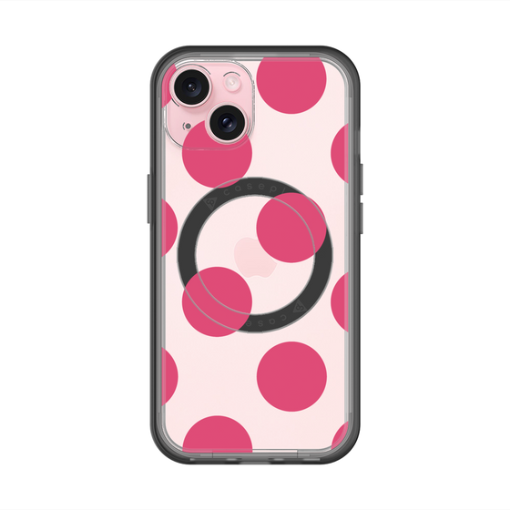 スリムプロテクションプレミアムケース with MagSafe［ シンプルドット - Pink ］