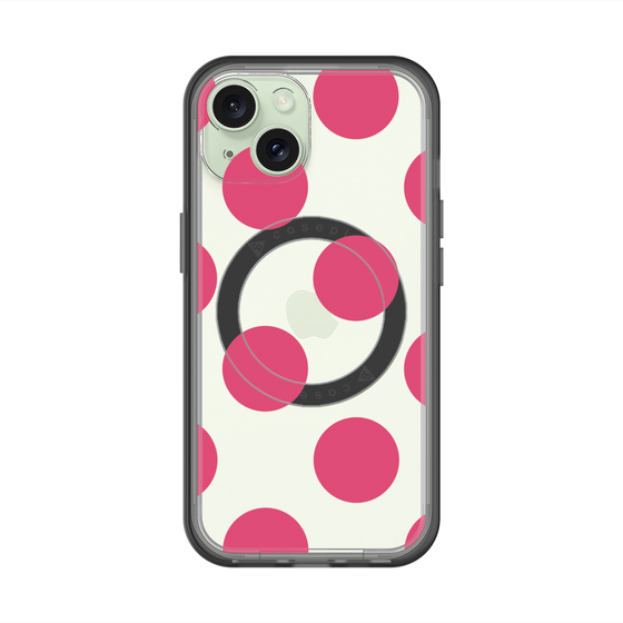 スリムプロテクションプレミアムケース with MagSafe［ シンプルドット - Pink ］