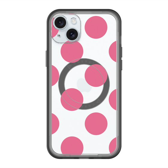 スリムプロテクションプレミアムケース with MagSafe［ シンプルドット - Pink ］