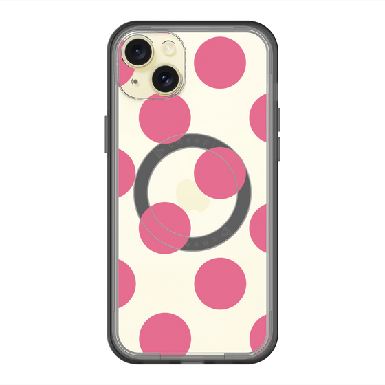 スリムプロテクションプレミアムケース with MagSafe［ シンプルドット - Pink ］