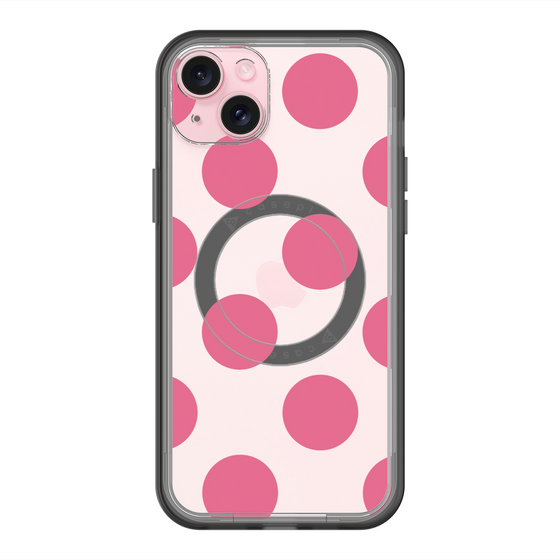 スリムプロテクションプレミアムケース with MagSafe［ シンプルドット - Pink ］