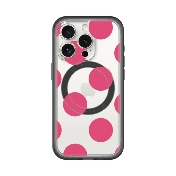 スリムプロテクションプレミアムケース with MagSafe［ シンプルドット - Pink ］