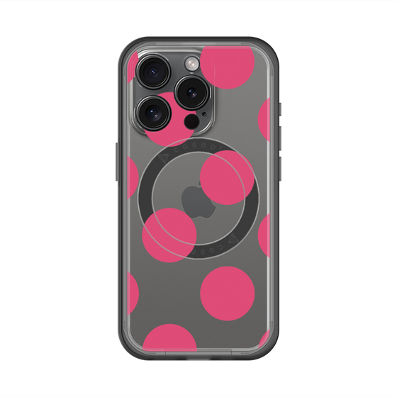 スリムプロテクションプレミアムケース with MagSafe［ シンプルドット - Pink ］