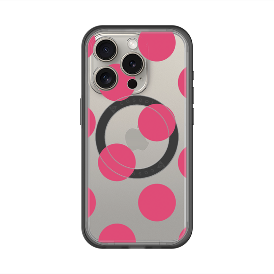 スリムプロテクションプレミアムケース with MagSafe［ シンプルドット - Pink ］