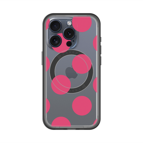 スリムプロテクションプレミアムケース with MagSafe［ シンプルドット - Pink ］