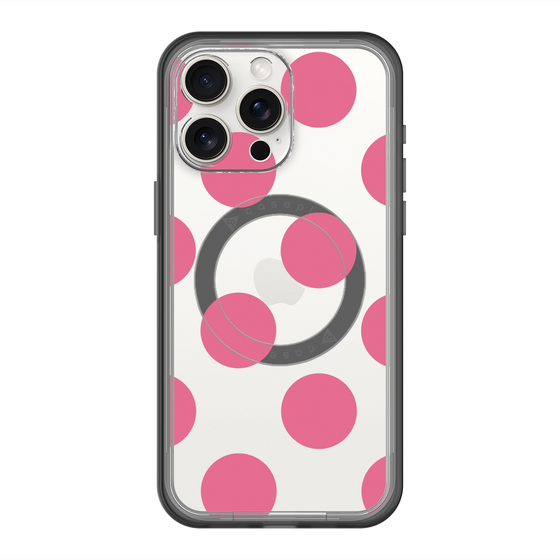 スリムプロテクションプレミアムケース with MagSafe［ シンプルドット - Pink ］