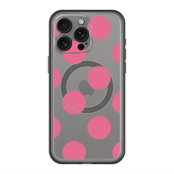 スリムプロテクションプレミアムケース with MagSafe［ シンプルドット - Pink ］