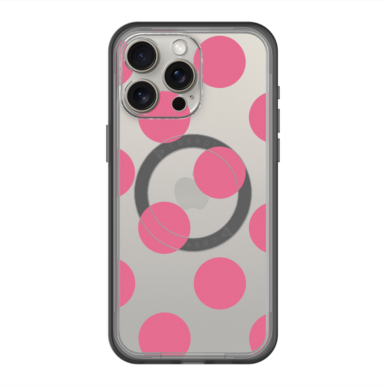スリムプロテクションプレミアムケース with MagSafe［ シンプルドット - Pink ］