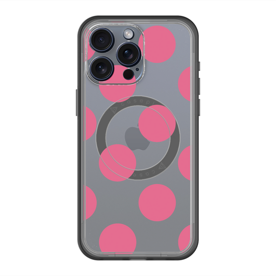 スリムプロテクションプレミアムケース with MagSafe［ シンプルドット - Pink ］