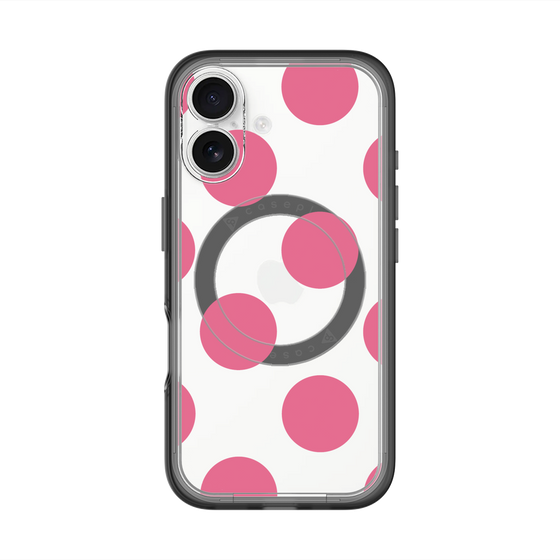 スリムプロテクションプレミアムケース with MagSafe［ シンプルドット - Pink ］
