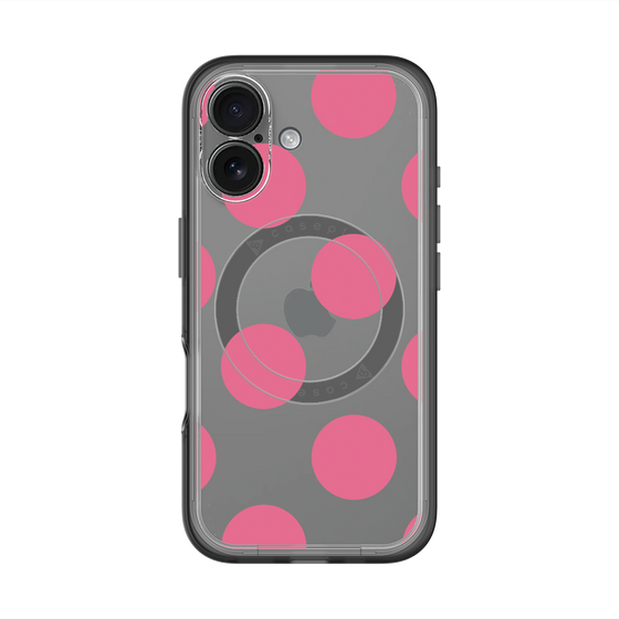 スリムプロテクションプレミアムケース with MagSafe［ シンプルドット - Pink ］