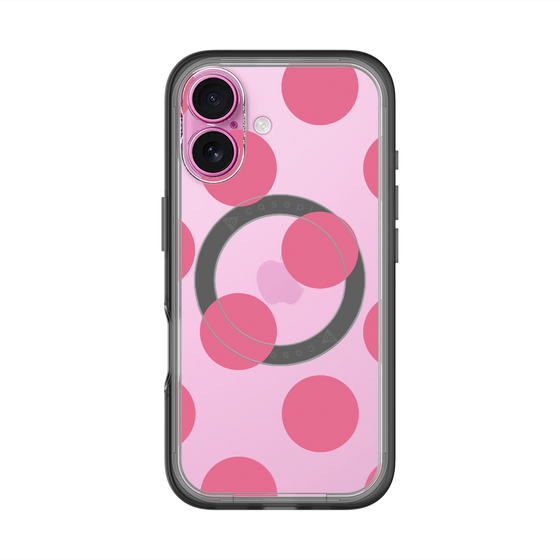 スリムプロテクションプレミアムケース with MagSafe［ シンプルドット - Pink ］