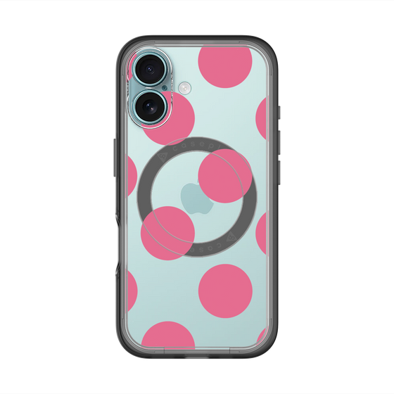 スリムプロテクションプレミアムケース with MagSafe［ シンプルドット - Pink ］