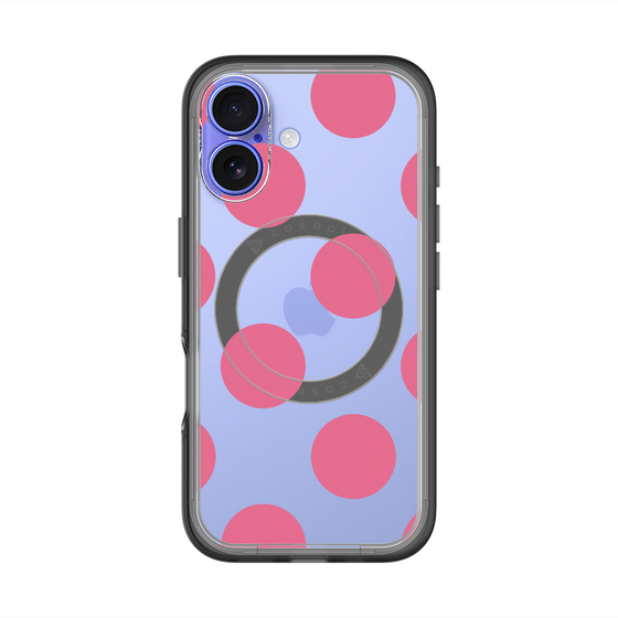 スリムプロテクションプレミアムケース with MagSafe［ シンプルドット - Pink ］