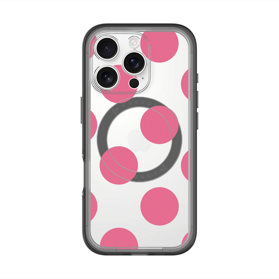 スリムプロテクションプレミアムケース with MagSafe［ シンプルドット - Pink ］