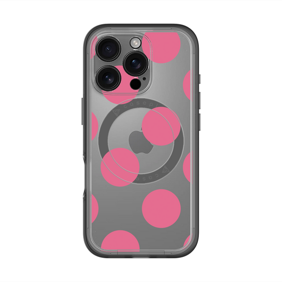 スリムプロテクションプレミアムケース with MagSafe［ シンプルドット - Pink ］