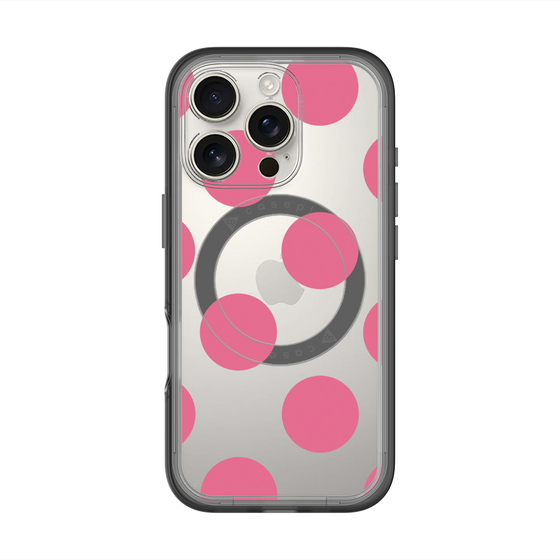 スリムプロテクションプレミアムケース with MagSafe［ シンプルドット - Pink ］