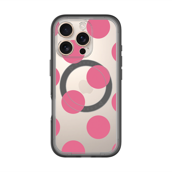 スリムプロテクションプレミアムケース with MagSafe［ シンプルドット - Pink ］