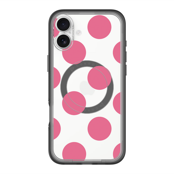 スリムプロテクションプレミアムケース with MagSafe［ シンプルドット - Pink ］