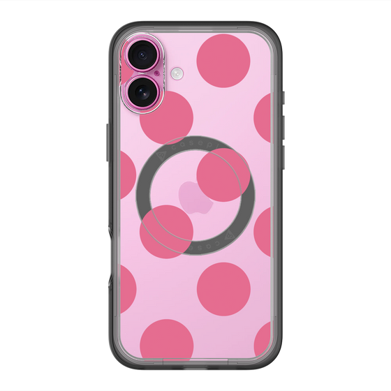 スリムプロテクションプレミアムケース with MagSafe［ シンプルドット - Pink ］