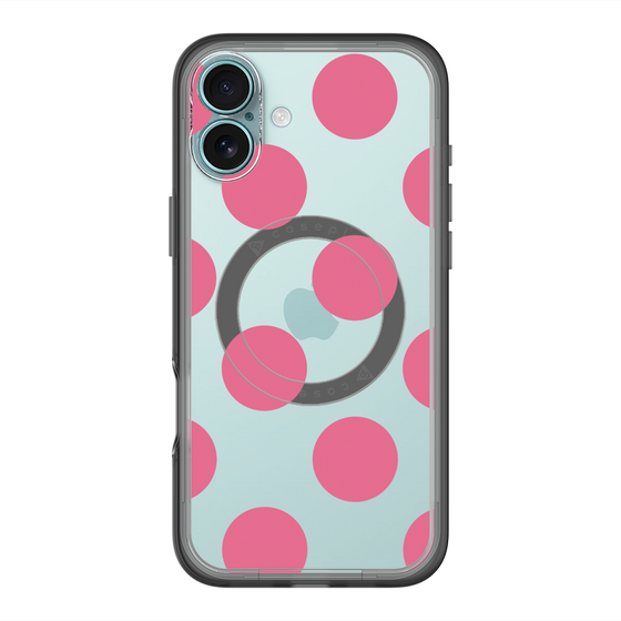 スリムプロテクションプレミアムケース with MagSafe［ シンプルドット - Pink ］