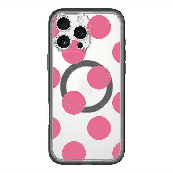 スリムプロテクションプレミアムケース with MagSafe［ シンプルドット - Pink ］