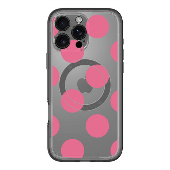 スリムプロテクションプレミアムケース with MagSafe［ シンプルドット - Pink ］