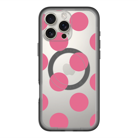 スリムプロテクションプレミアムケース with MagSafe［ シンプルドット - Pink ］