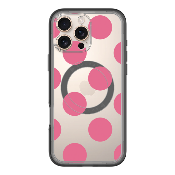 スリムプロテクションプレミアムケース with MagSafe［ シンプルドット - Pink ］