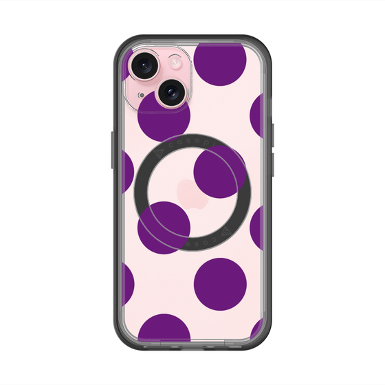 スリムプロテクションプレミアムケース with MagSafe［ シンプルドット - Purple ］