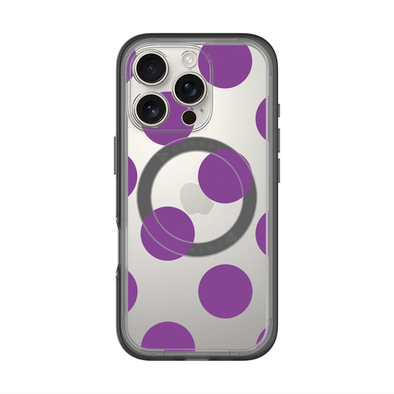 スリムプロテクションプレミアムケース with MagSafe［ シンプルドット - Purple ］