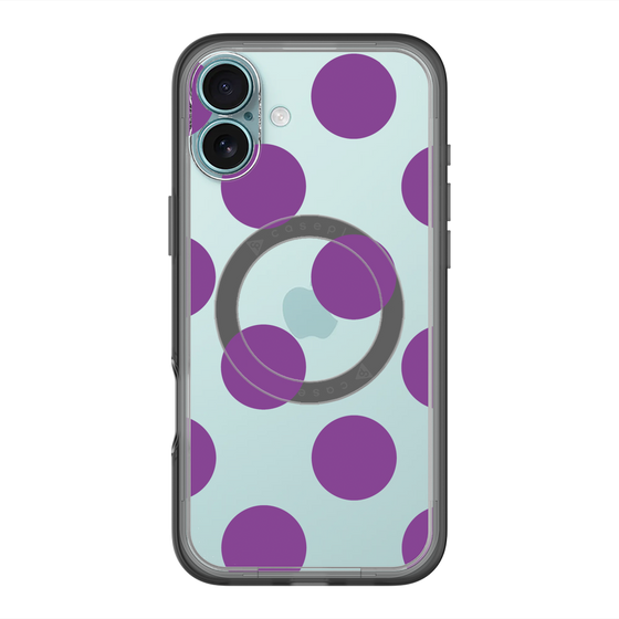 スリムプロテクションプレミアムケース with MagSafe［ シンプルドット - Purple ］