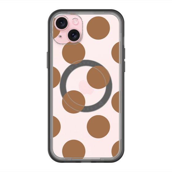 スリムプロテクションプレミアムケース with MagSafe［ シンプルドット - Brown ］