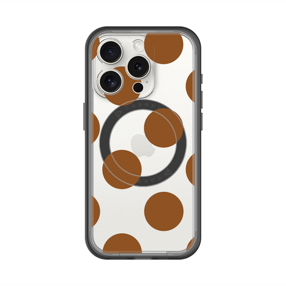 スリムプロテクションプレミアムケース with MagSafe［ シンプルドット - Brown ］