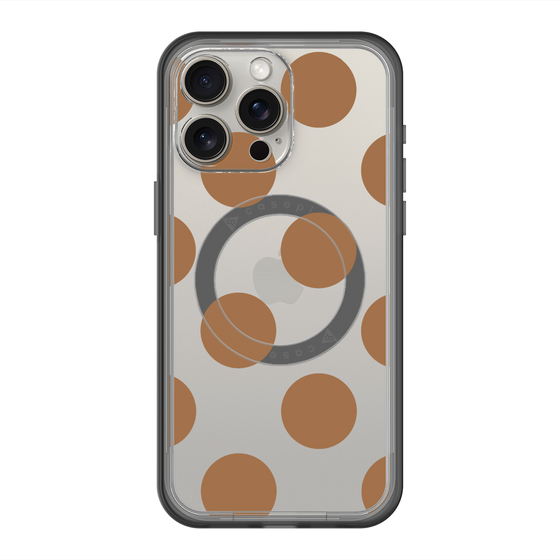 スリムプロテクションプレミアムケース with MagSafe［ シンプルドット - Brown ］