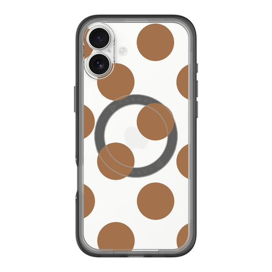 スリムプロテクションプレミアムケース with MagSafe［ シンプルドット - Brown ］