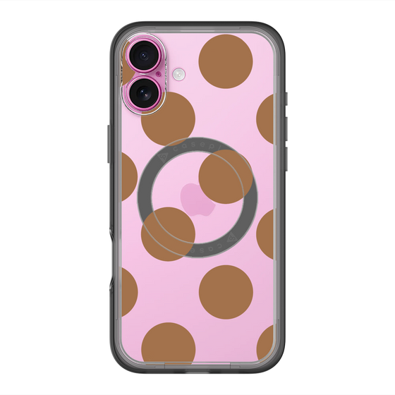 スリムプロテクションプレミアムケース with MagSafe［ シンプルドット - Brown ］