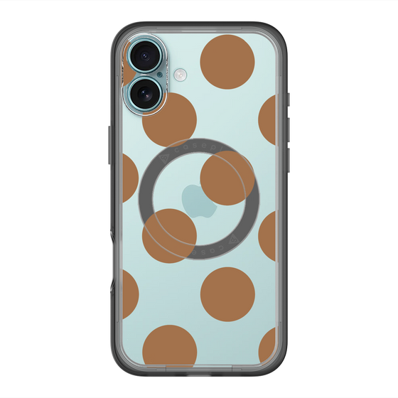 スリムプロテクションプレミアムケース with MagSafe［ シンプルドット - Brown ］