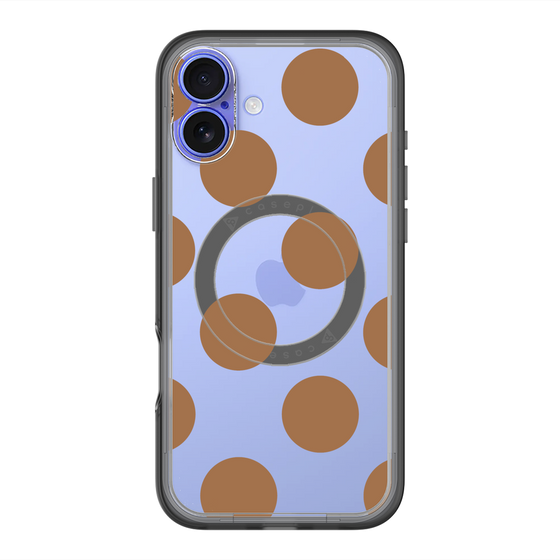 スリムプロテクションプレミアムケース with MagSafe［ シンプルドット - Brown ］