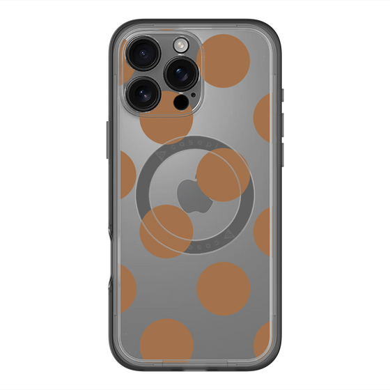 スリムプロテクションプレミアムケース with MagSafe［ シンプルドット - Brown ］
