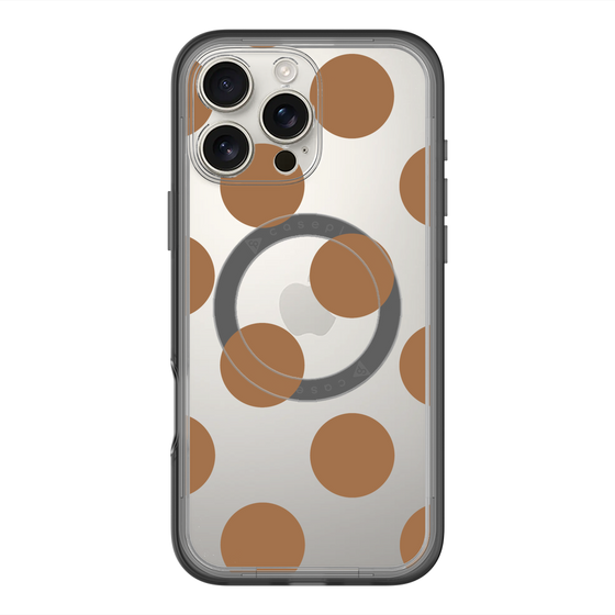 スリムプロテクションプレミアムケース with MagSafe［ シンプルドット - Brown ］