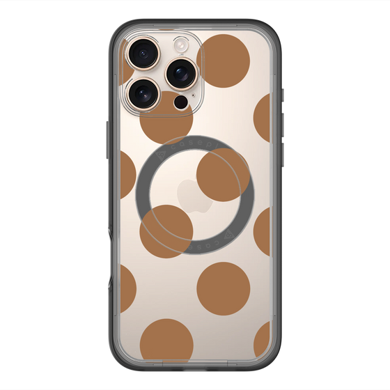スリムプロテクションプレミアムケース with MagSafe［ シンプルドット - Brown ］