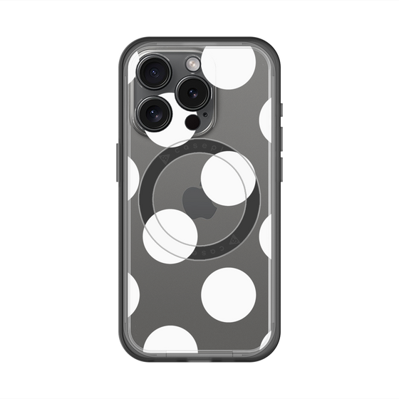 スリムプロテクションプレミアムケース with MagSafe［ シンプルドット - White ］