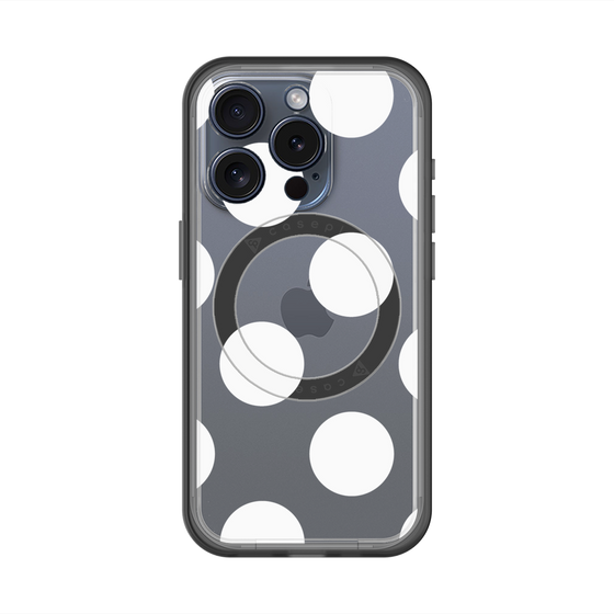 スリムプロテクションプレミアムケース with MagSafe［ シンプルドット - White ］