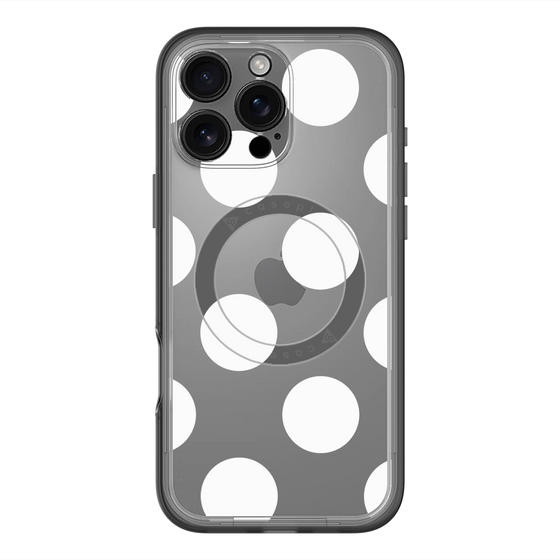 スリムプロテクションプレミアムケース with MagSafe［ シンプルドット - White ］