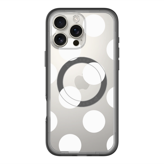 スリムプロテクションプレミアムケース with MagSafe［ シンプルドット - White ］