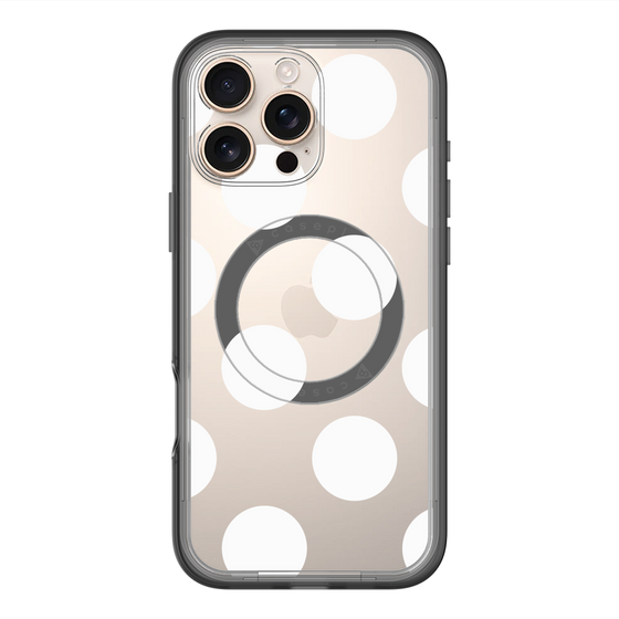 スリムプロテクションプレミアムケース with MagSafe［ シンプルドット - White ］