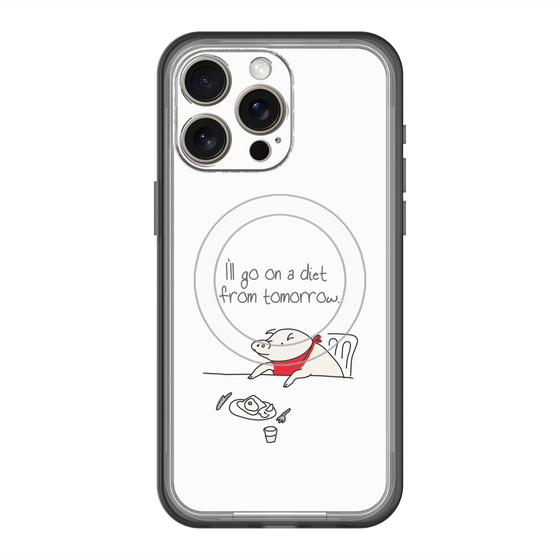 スリムプロテクションプレミアムケース with MagSafe［ ブタ子の挑戦 ］