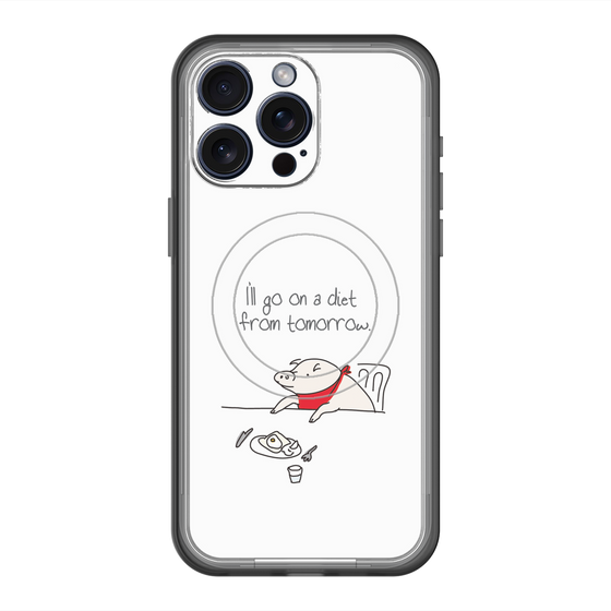スリムプロテクションプレミアムケース with MagSafe［ ブタ子の挑戦 ］